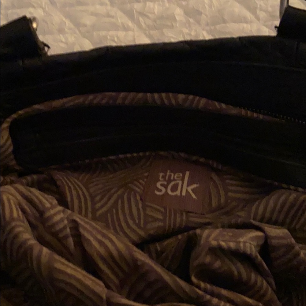 Black leather bag